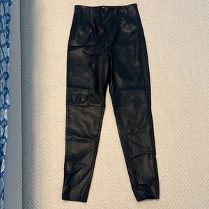 Zara Black Leather Look Trousers